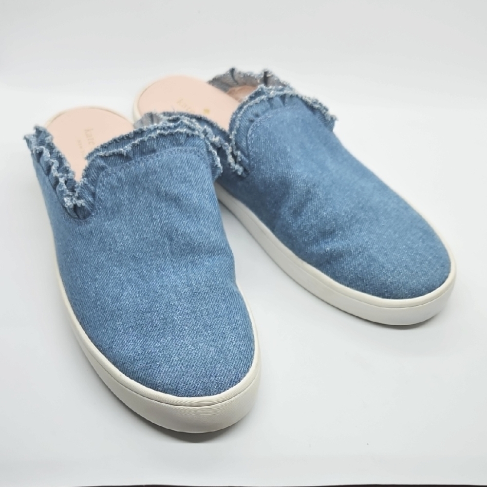 Kate Spade Ruffle Denim Slip On